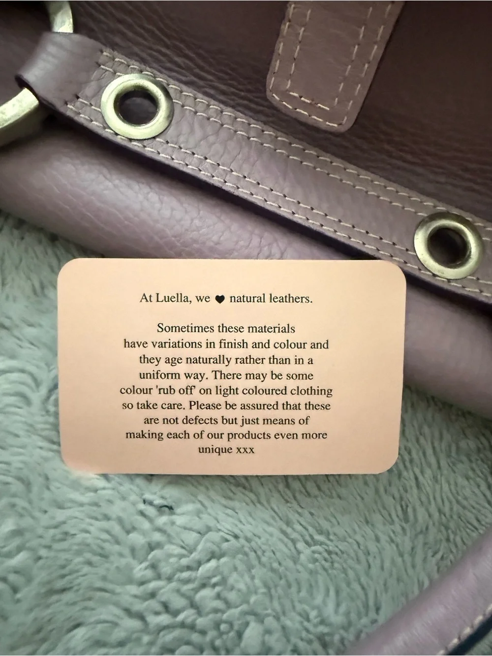Luella Giselle Lilac Pebbled Leather Handbag
